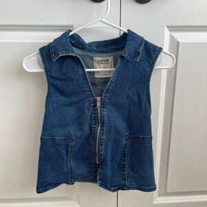 Denim obsessed cropped jean vest